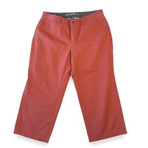 Eddie Bauer Women Blakely Red Capri Pants Size 14 NWT Legends Wash